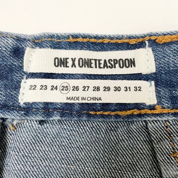 One Teaspoon Freelove Distressed Denim Pencil Skirt Size 25 - Picture 11 of 14